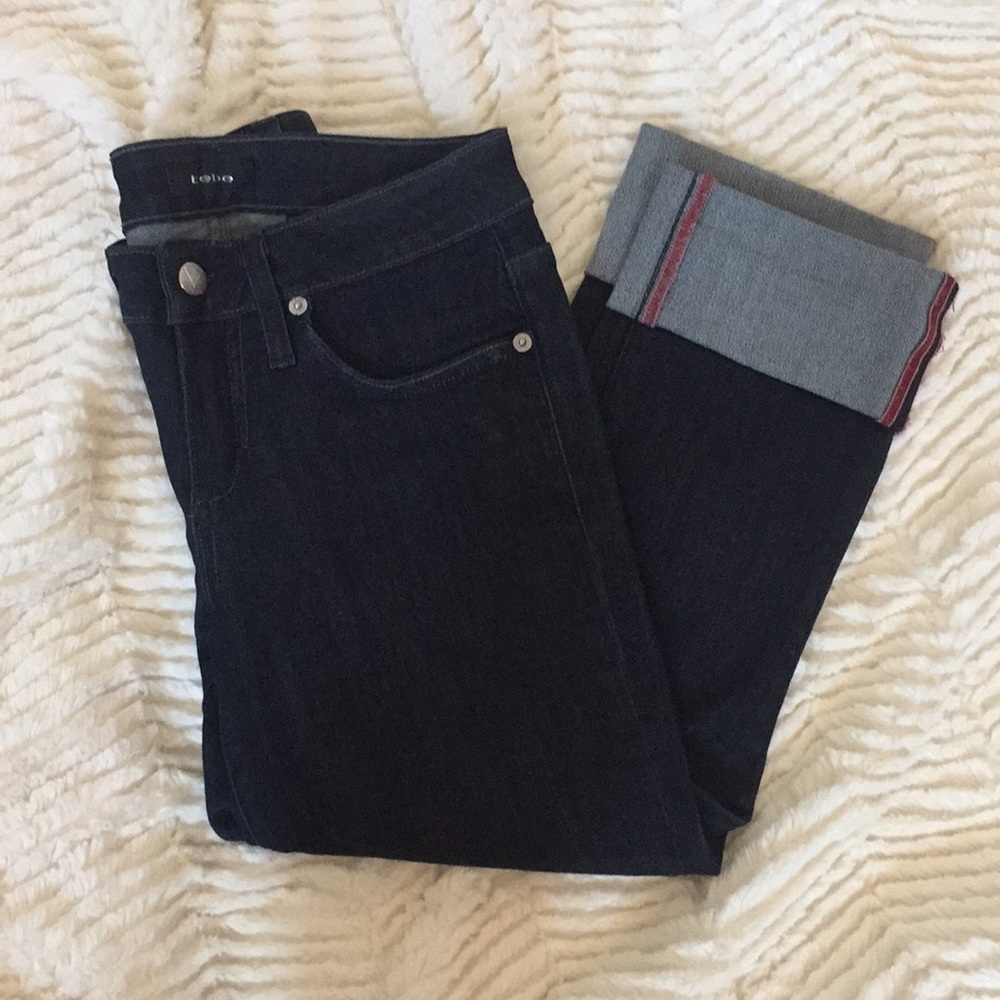 Bebe rolled cuff dark wash jeans size 26